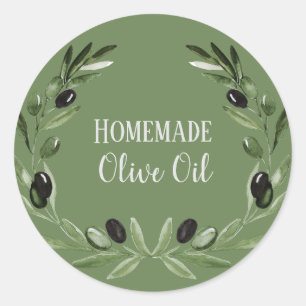 Olive Oil Bottle Rustic Watercolor Private Label