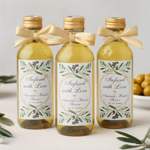 Olive Oil Bridal Shower Favours Infused with Love Wine Label