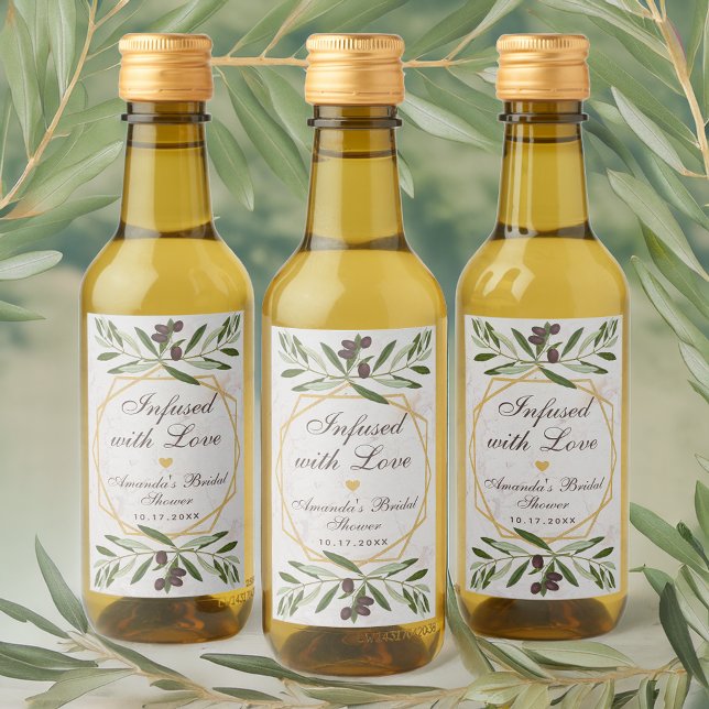 Olive Oil Bridal Shower Favours Infused with Love Wine Label (Creator Uploaded)