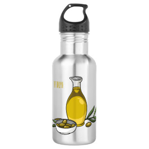 Olive oil cartoon illustration  532 ml water bottle