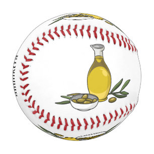 Olive oil cartoon illustration  baseball