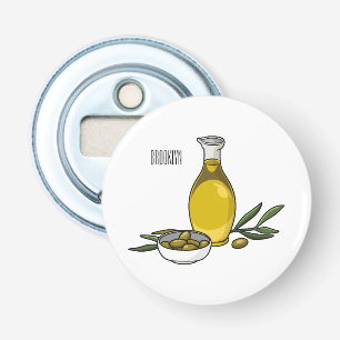Olive oil cartoon illustration bottle opener