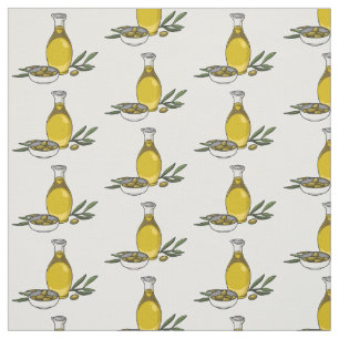 Olive oil cartoon illustration  fabric