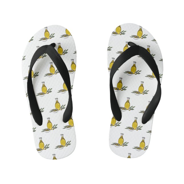 Olive oil cartoon illustration  kid's jandals (Footbed)