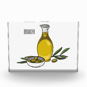 Olive oil cartoon illustration  photo block