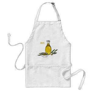 Olive oil cartoon illustration  standard apron