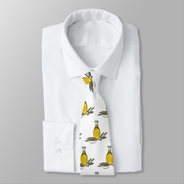 Olive oil cartoon illustration  tie (Tied)