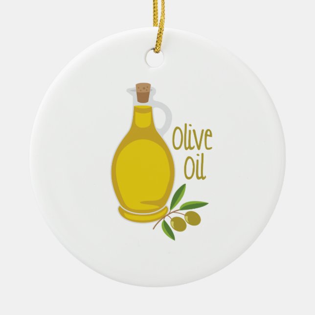Olive Oil Ceramic Tree Decoration (Front)
