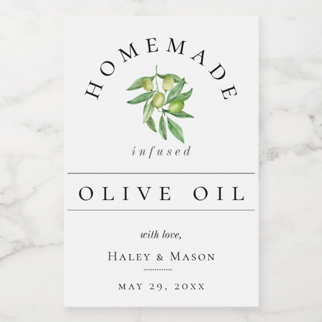 Olive Oil Mini Bottle Label (Single Label)