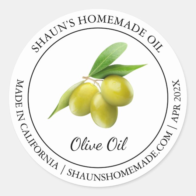 Olive oil Modern label (Front)