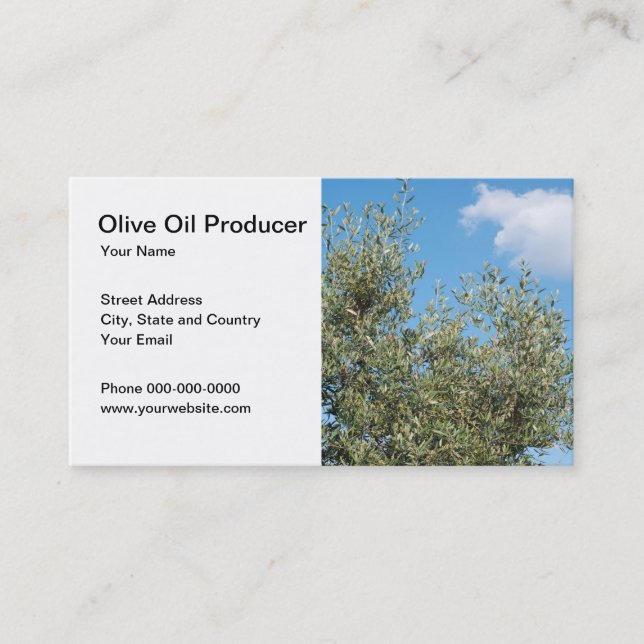 Olive Oil Producer Business Card (Front)