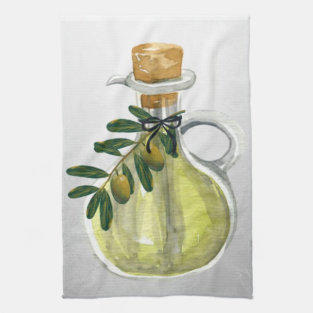 Olive Oil Tea Towel (Vertical)