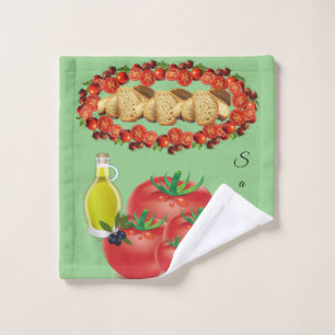 Olive Oil Tomato Bread Hands Bathroom Towel Sets