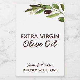 Olive Oil Wedding Favor Label Modern Rustic