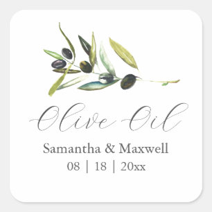 Olive Oil Wedding Favors Sticker