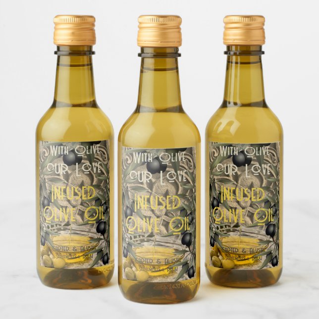 Olive Oil Wedding Favour Labels (Bottles)
