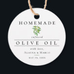 Olive Oil Wedding Favour Tags<br><div class="desc">Rustic watercolor olive branch,  personalised olive oil favour tags. Tags feature,  matching green olive pattern backing.</div>