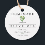 Olive Oil Wedding Favour Tags<br><div class="desc">Rustic watercolor olive branch,  personalised olive oil favour tags. Tags feature,  matching green olive pattern backing.</div>