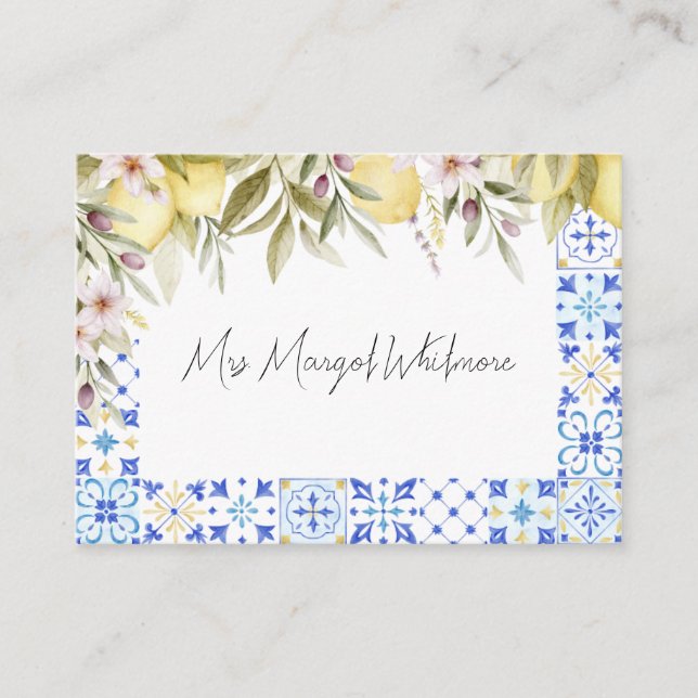 Olive Orchard Wedding Place Card (Front)