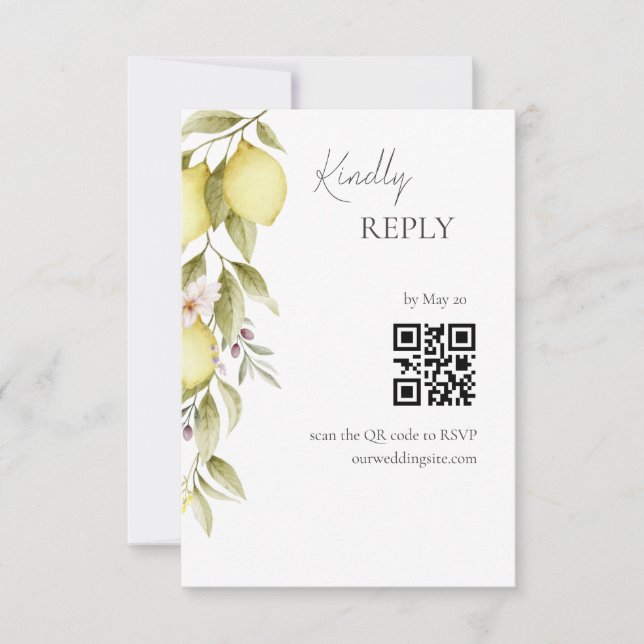 Olive Orchard Wedding RSVP Card (Front)
