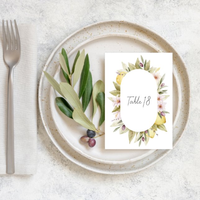 Olive Orchard Wedding Table Number (Creator Uploaded)