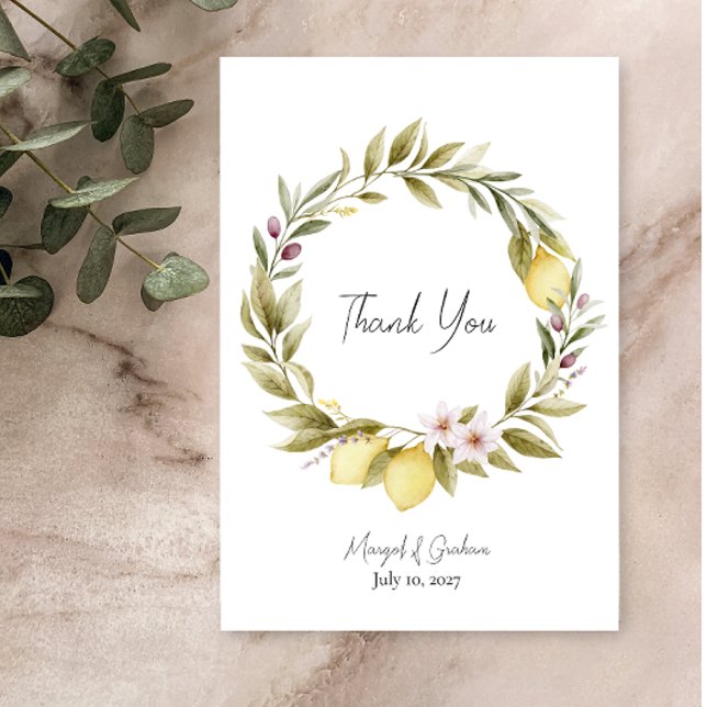 Olive Orchard Wedding Thank You Card (Creator Uploaded)