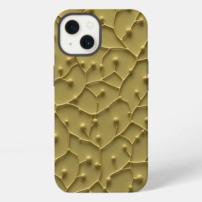 Olive Organic Texture iPhone Case Rugged Look (Back)