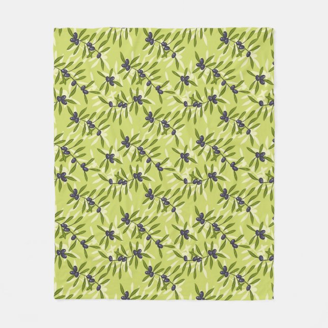 Olive Pattern Fleece Blanket (Front)