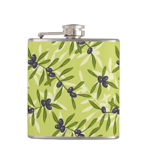 Olive Pattern Hip Flask