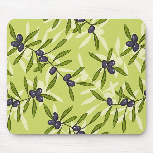 Olive Pattern Mouse Pad (Front)
