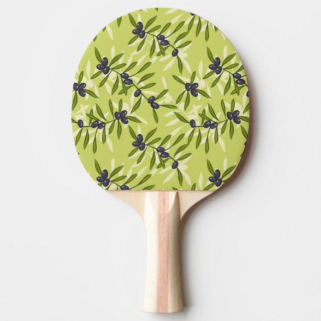 Olive Pattern Ping Pong Paddle (Front)