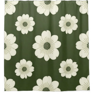 Olive Petals Shower Curtain