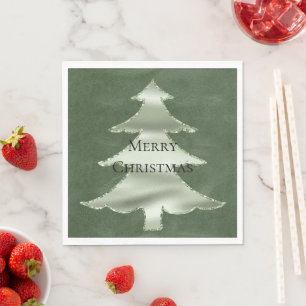 Olive Pistachio Mint Green Christmas Tree Texture Napkin