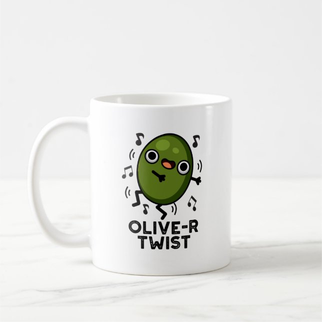 Olive-r Twist Funny Fruit Olive Pun  Coffee Mug (Left)