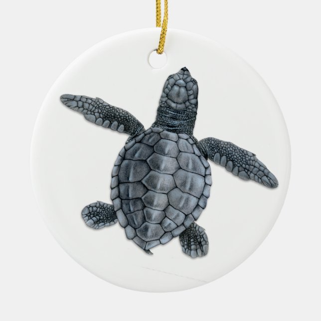 Olive Ridley Sea Turtle Hatchling Ornament (Front)