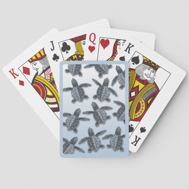 Olive Ridley Sea Turtle Hatchlings Playing Cards (Back)