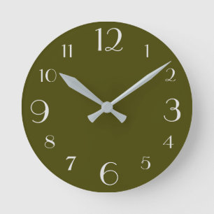 Olive Round Clock