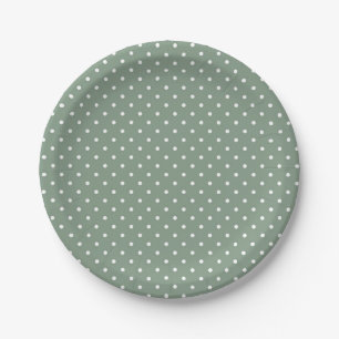 Olive Sage Confetti Paper Plate