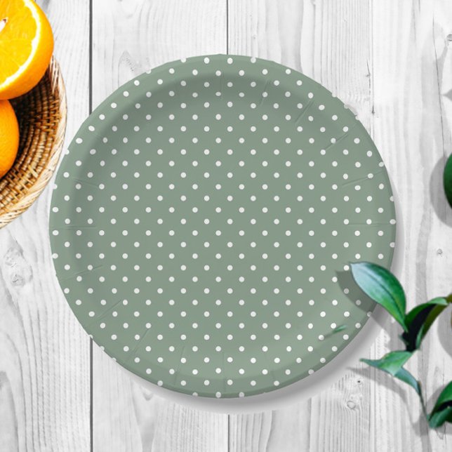Olive Sage Confetti Paper Plate (Creator Uploaded)