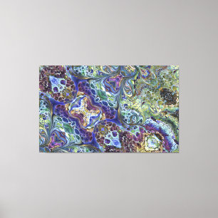 Olive sage green, purple blue burgundy abstract canvas print