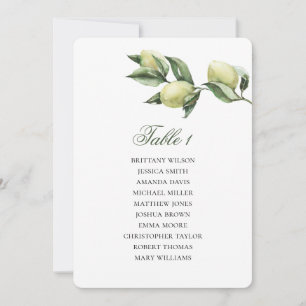 Olive seating chart. Italian wedding plan. Green Invitation