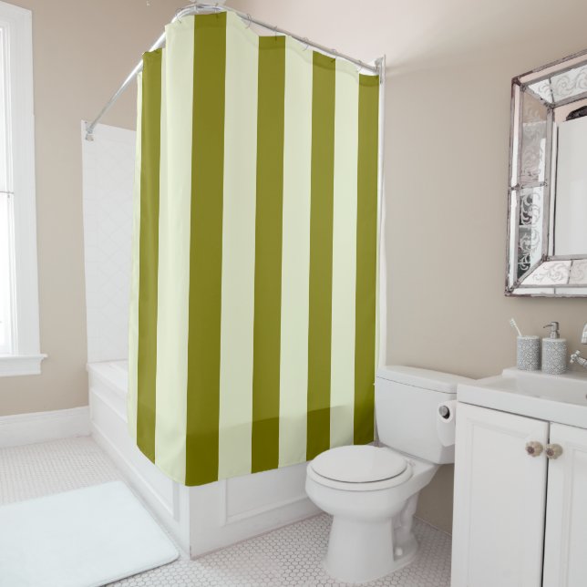 OLIVE SIMPLE STYLISH MODERN CUSTOMIZED BATHROOM SHOWER CURTAIN (In Situ)