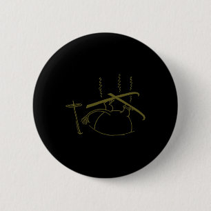 Olive Skiing Moomintroll Stuck In Snow Winter Game 6 Cm Round Badge