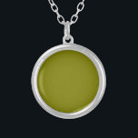 Olive Solid Colour Silver Plated Necklace<br><div class="desc">Olive Solid Colour</div>