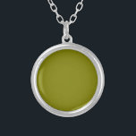 Olive Solid Colour Silver Plated Necklace<br><div class="desc">Olive Solid Colour</div>