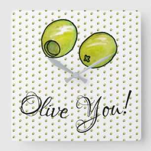 Olive Square Wall Clock