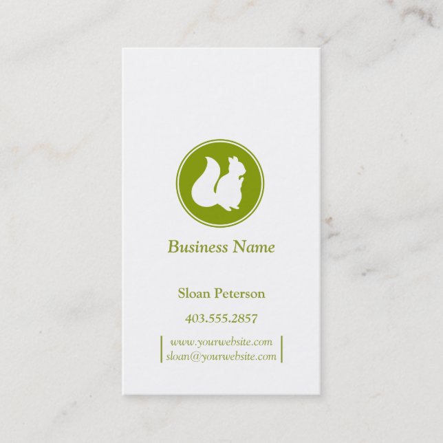 Olive Squirrel Business Card (Front)