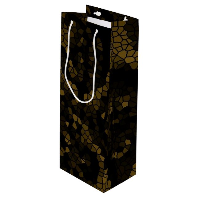 Olive Stained Glass Butterfly Wine Gift Bag (Front Angled)