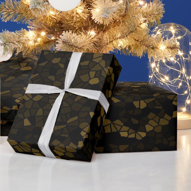 Olive Stained Glass Butterfly Wrapping Paper (Holidays)