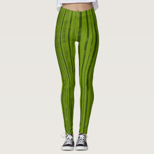 Olive Striped Leggings